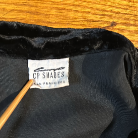 CP SHADES Vintage Label Women's Black Velvet Shirt -Jacket Shacket Rayon Size‎ L - Picture 2 of 11